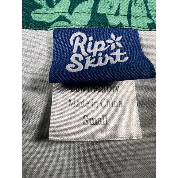 Rip Skirt Hawaii Adjustable Wrap Skirt Lightweight Green Tropical Print Size S - Picture 4 of 8